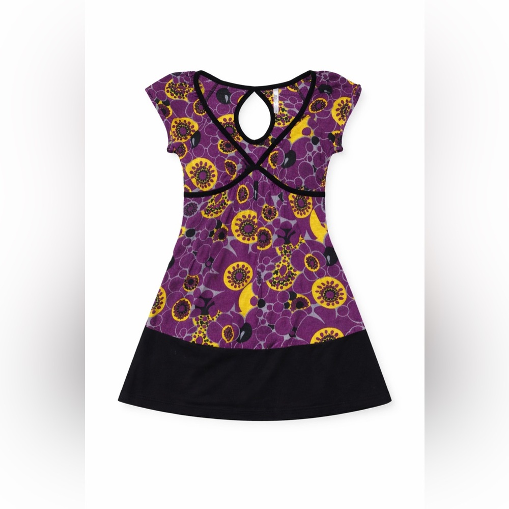 Rue21 Purple Floral Keyhole Tunic Top Empire Waist Size S